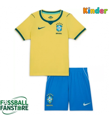 Brasilien Replik Heimtrikot Kinder WM 2026 Kurzarm (+ Kurze Hosen)